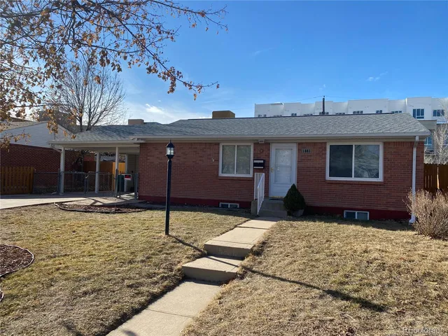 a view of a house with a patio