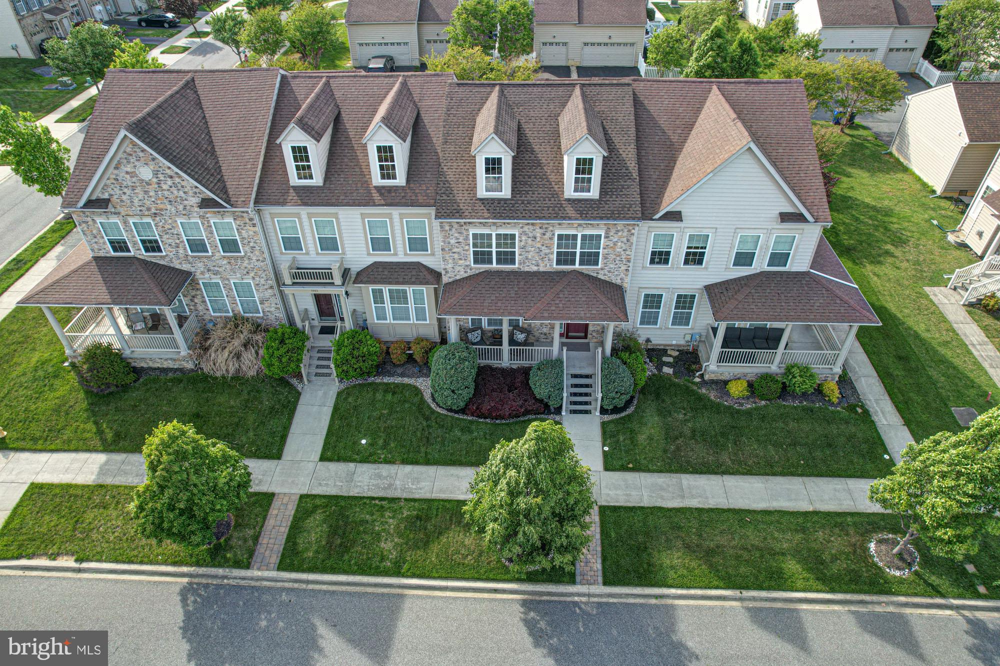 Charming row of elegant townhomes.