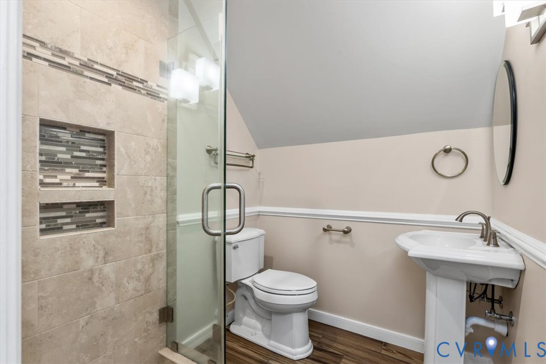 1437 Palmore Road Powhatan, VA 23139 - Photo 37 of 60 Three-quarter bathroom featuring a glass-enclosed