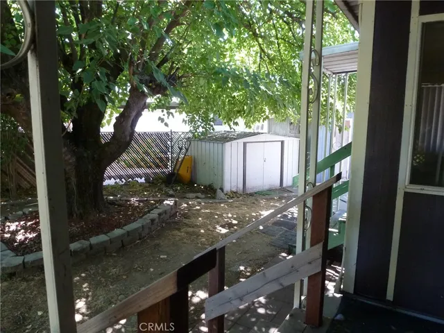 a view of backyard from door