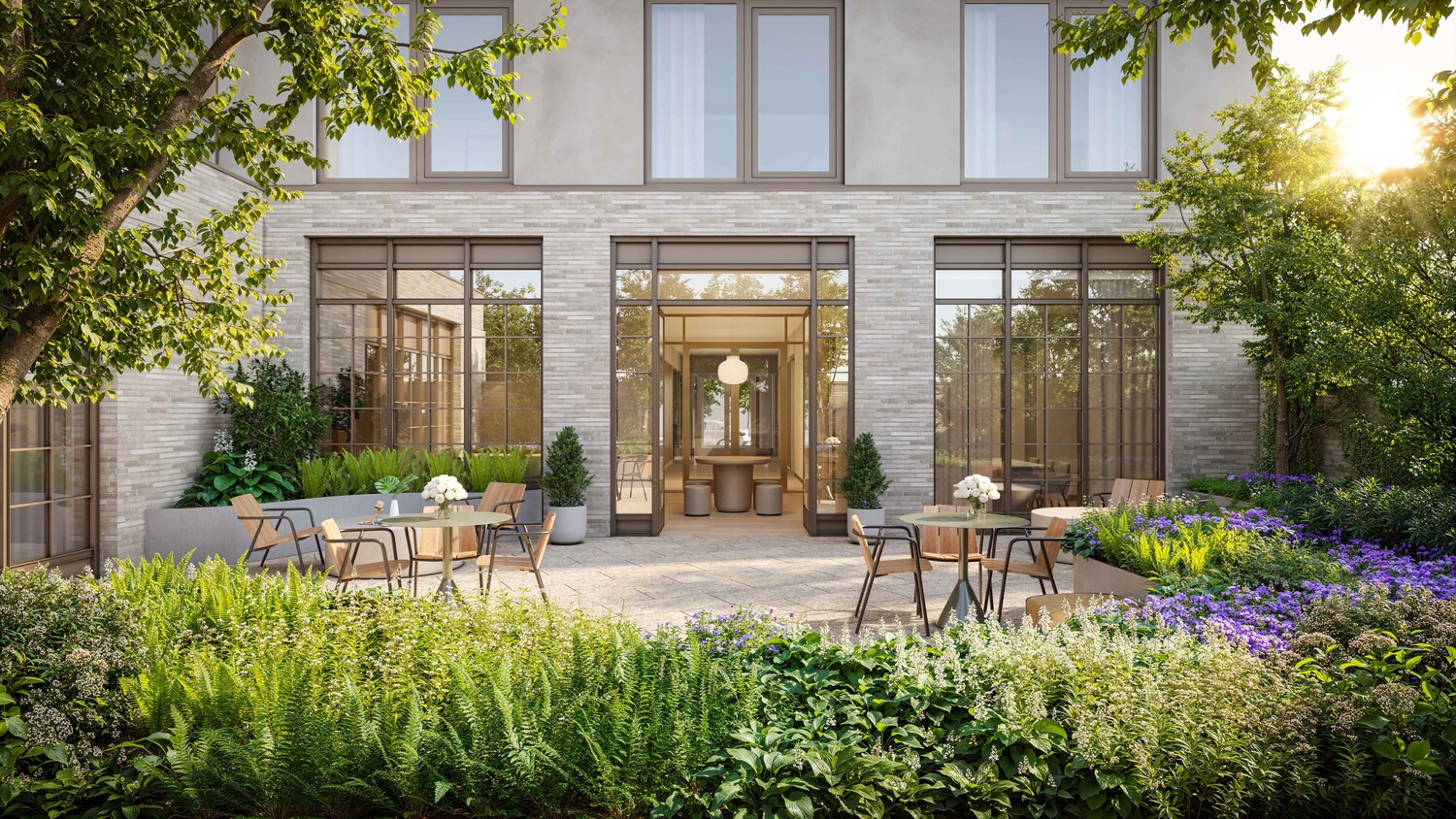 300 East 50th Street, Unit 22B Manhattan, NY 10022 - Photo 20 of 22 a view of a chair and tables in the patio in front of house