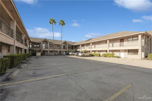 a view of a building with a street