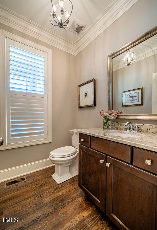 499 Bennett Mountain Trace Chapel Hill, NC 27516 - Photo 8 of 75 a bathroom with a sink a toilet and mirror