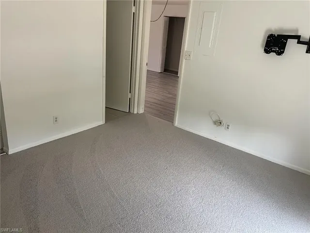 an empty room with closet