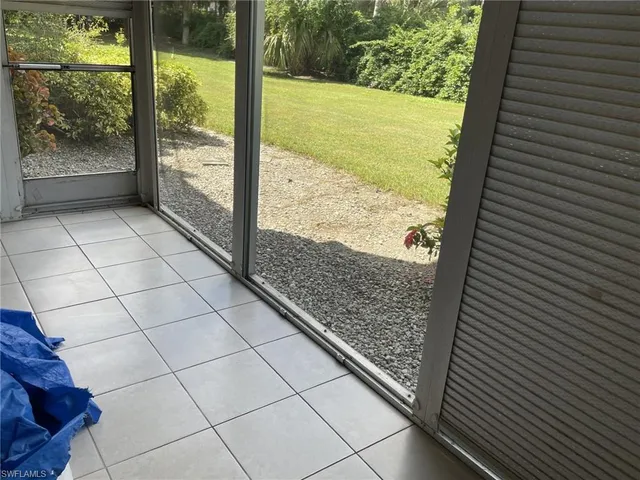 a view of a glass door