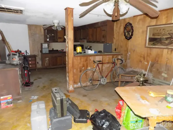a kitchen with a cabinets and appliances