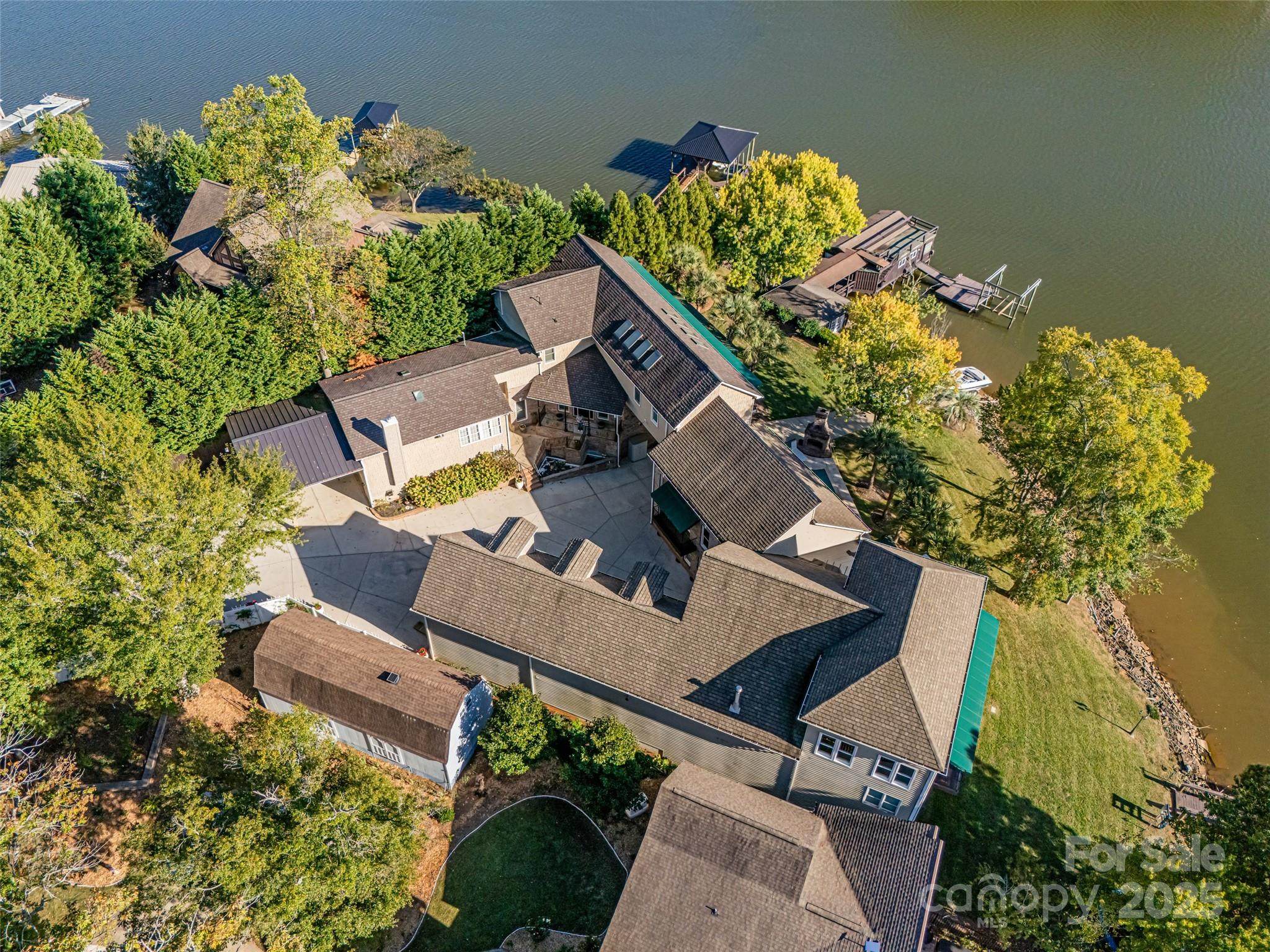 5650 Riverfront Road Clover, SC 29710 - Photo 38 of 48 an aerial view of a house with a yard and garden