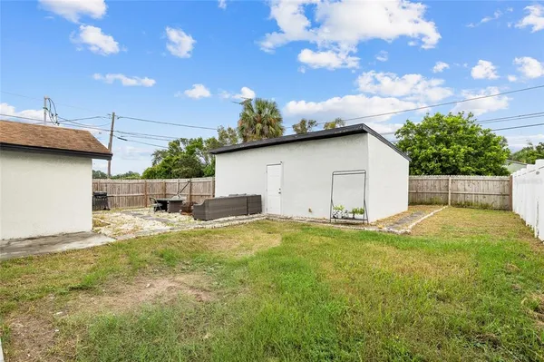 a house view with a backyard space