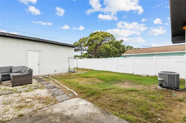 a view of a terrace with furniture