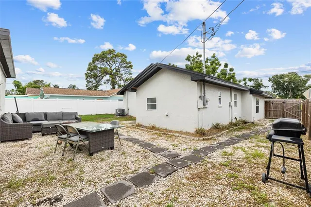 a backyard of a house