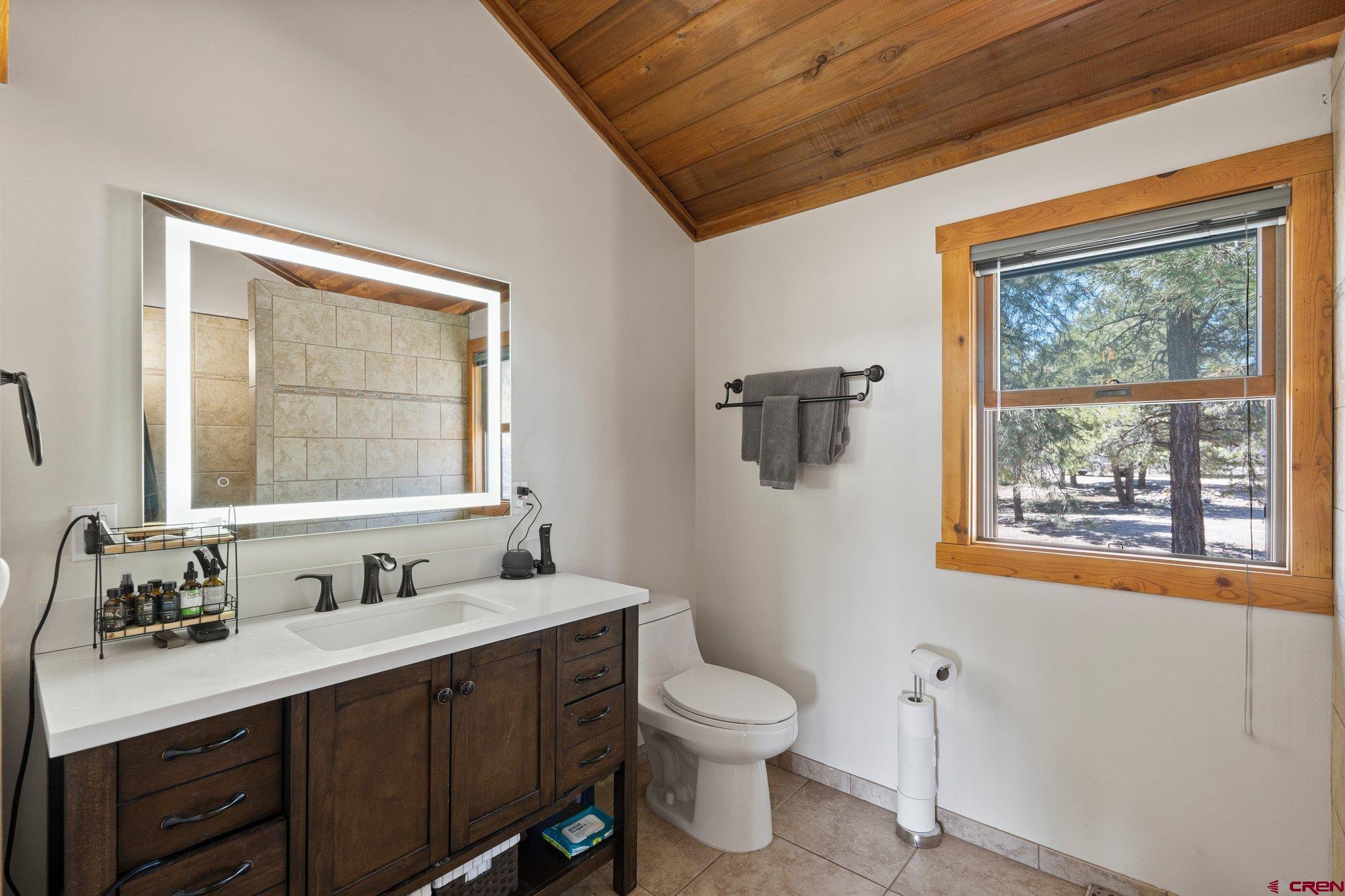 32 Meadows Road Durango, CO 81301 - Photo 21 of 35 a bathroom with a sink mirror and a toilet