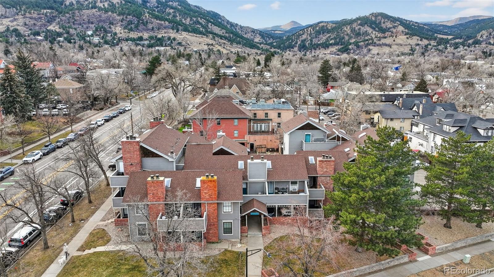 1405 Broadway, Unit 307 Boulder, CO 80302 - Photo 5 of 20 an aerial view of multiple houses with a outdoor space