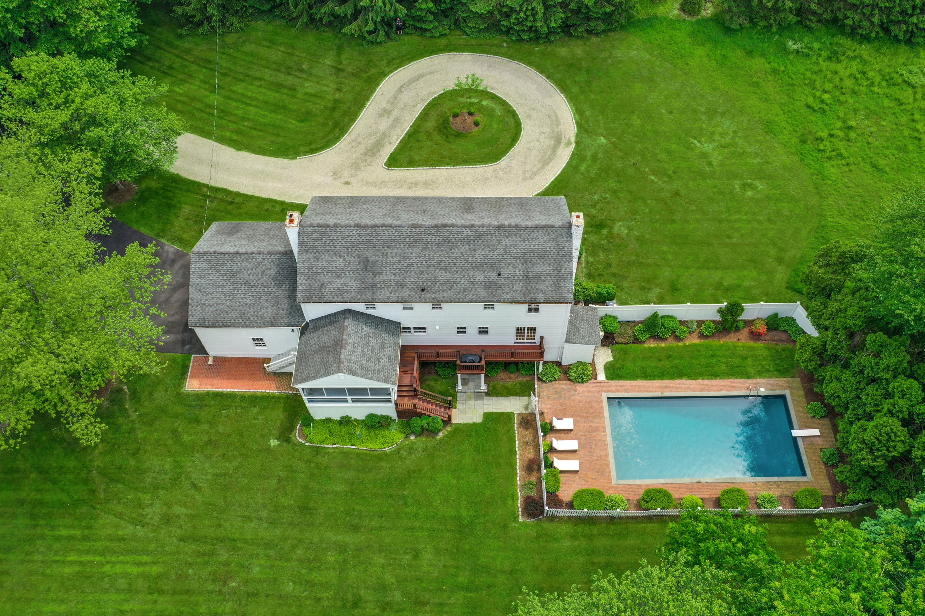 451 Middlesex Road Darien, CT 06820 - Photo 38 of 40 an aerial view of a house with garden space and street view