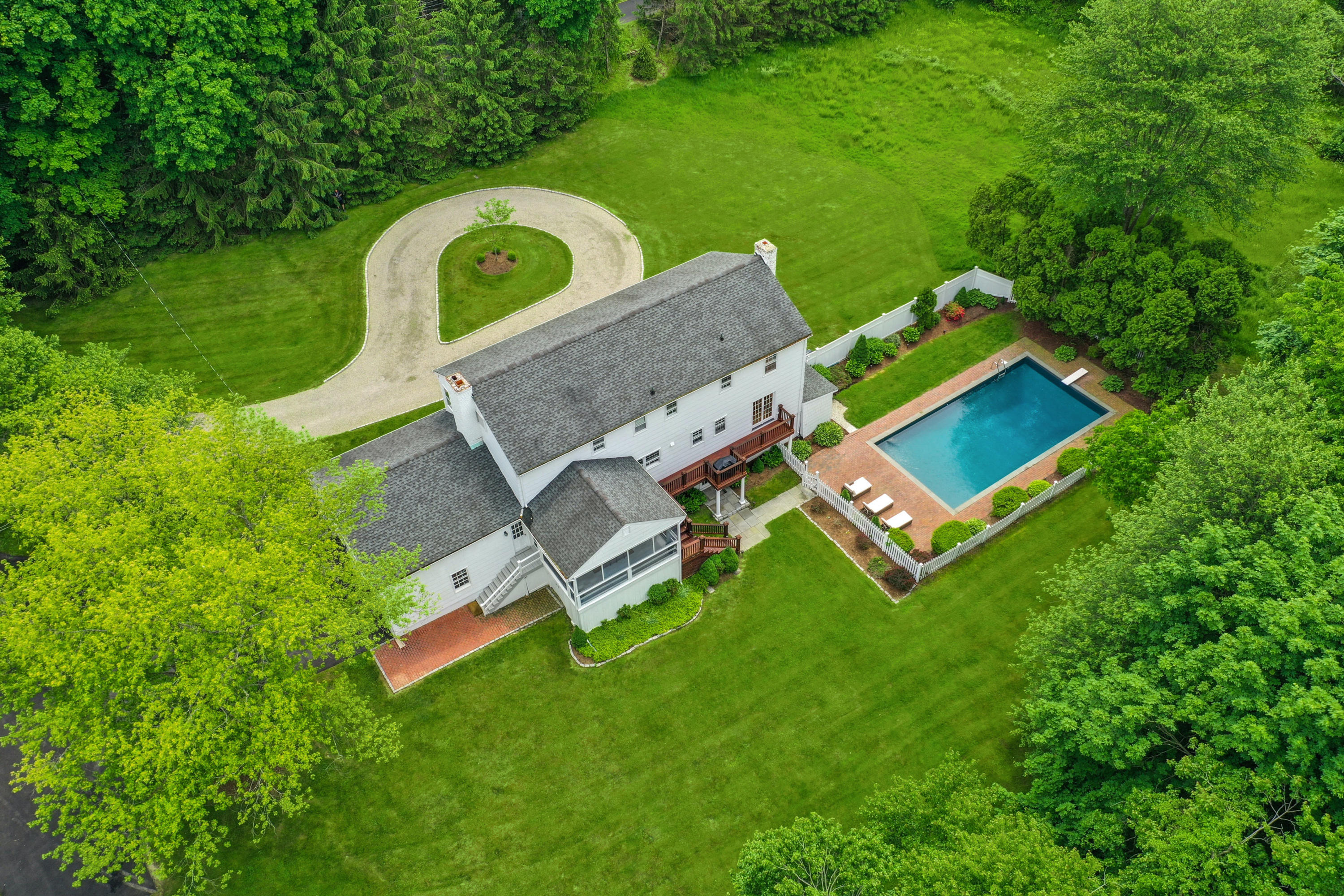 451 Middlesex Road Darien, CT 06820 - Photo 39 of 40 an aerial view of a house with garden space and street view