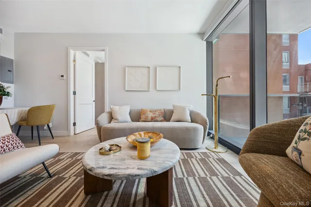 a living room with furniture and a couch