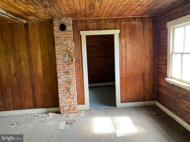 a view of a swimming pool with a yard and plants