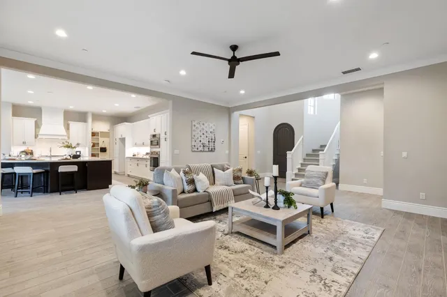 a living room with furniture