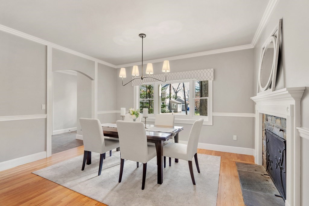 11 Wenham Road Newton, MA 02461 - Photo 8 of 19 a view of a dining room with furniture window and wooden floor