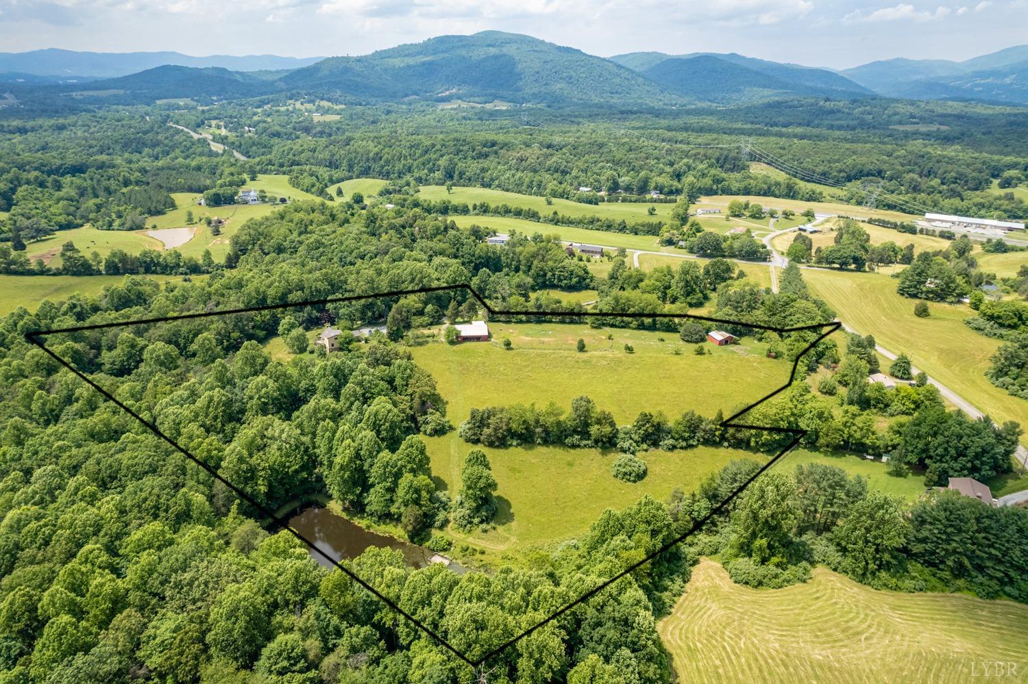 1796 Union Church Road Thaxton, VA 24174 - Photo 19 of 83 an aerial view of residential houses with outdoor space and river