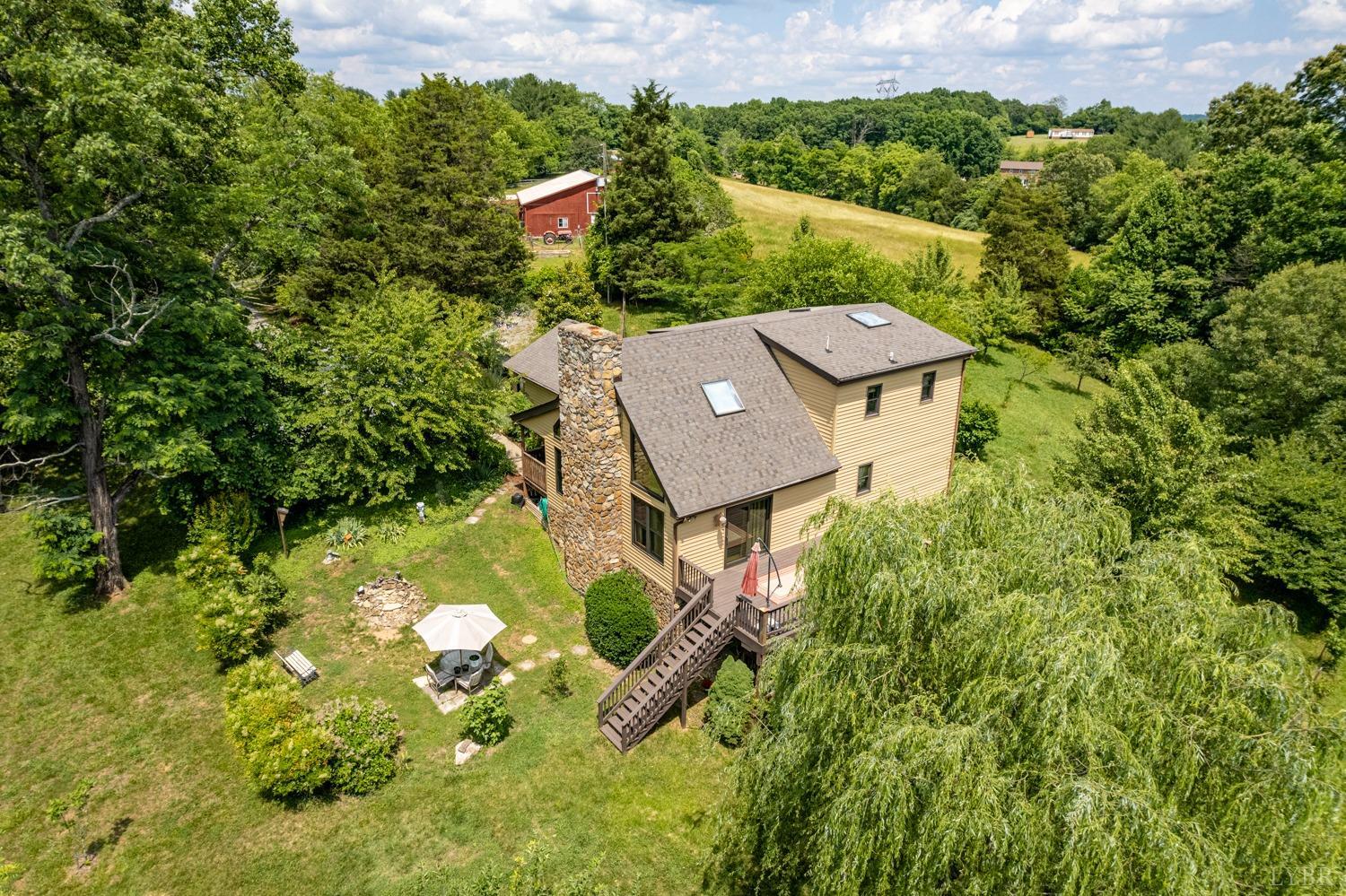 1796 Union Church Road Thaxton, VA 24174 - Photo 2 of 83 an aerial view of a house with a yard and swimming pool