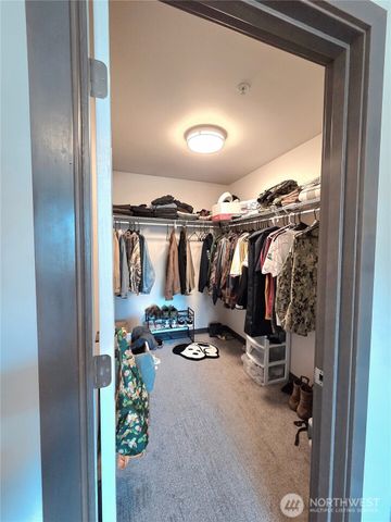 an empty room with closet