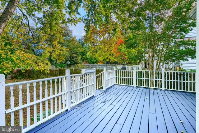 a view of a wooden roof deck