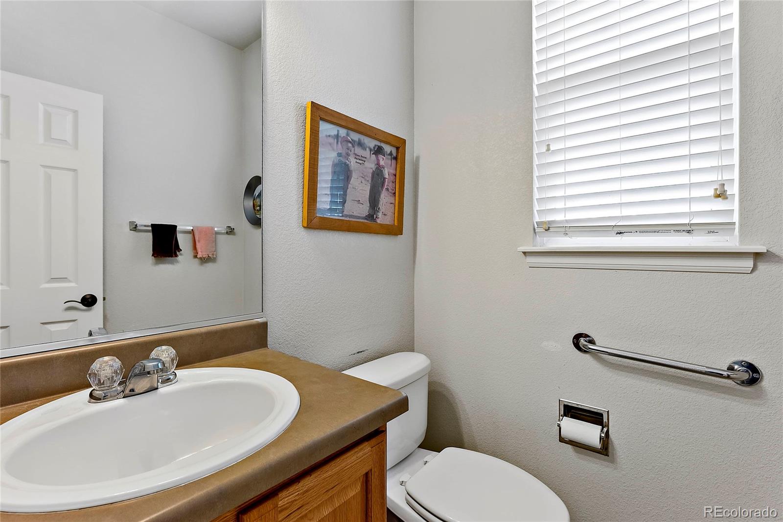 8006 Raspberry Drive Frederick, CO 80504 - Photo 20 of 27 a bathroom with a toilet a sink and mirror