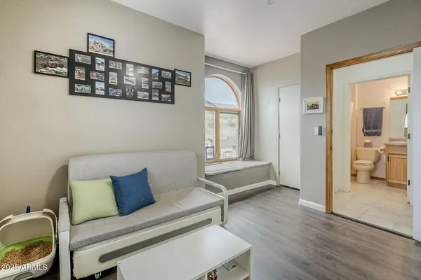 a living room with furniture