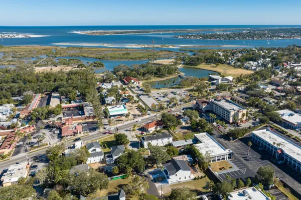 an aerial view of multiple house