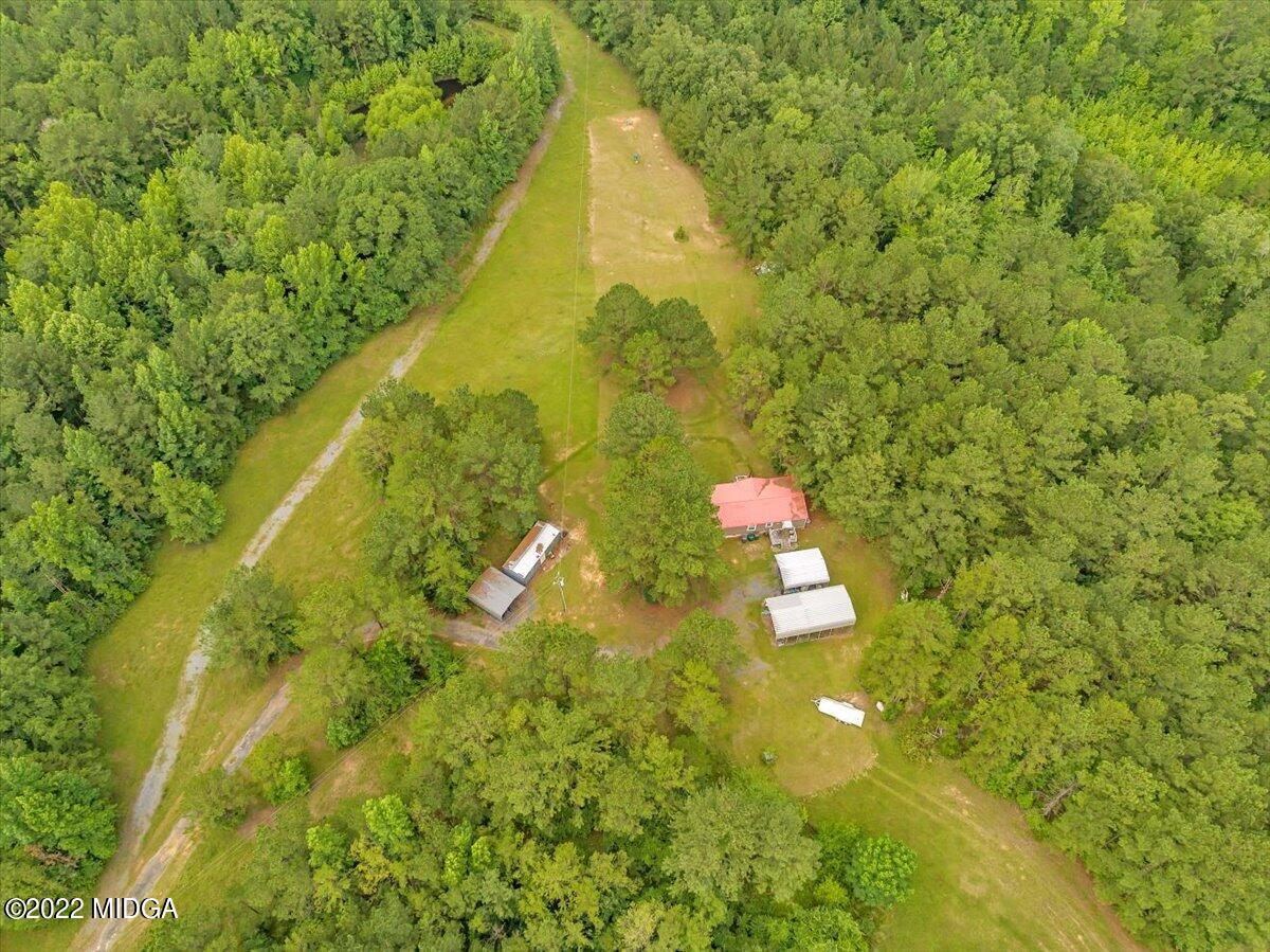 a aerial view of a residential houses