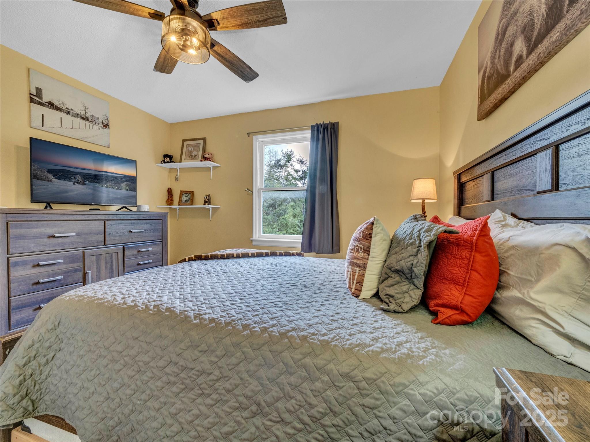 5349 Hickory Nut Gap Road Newland, NC 28657 - Photo 19 of 34 a bed room with a bed and a television