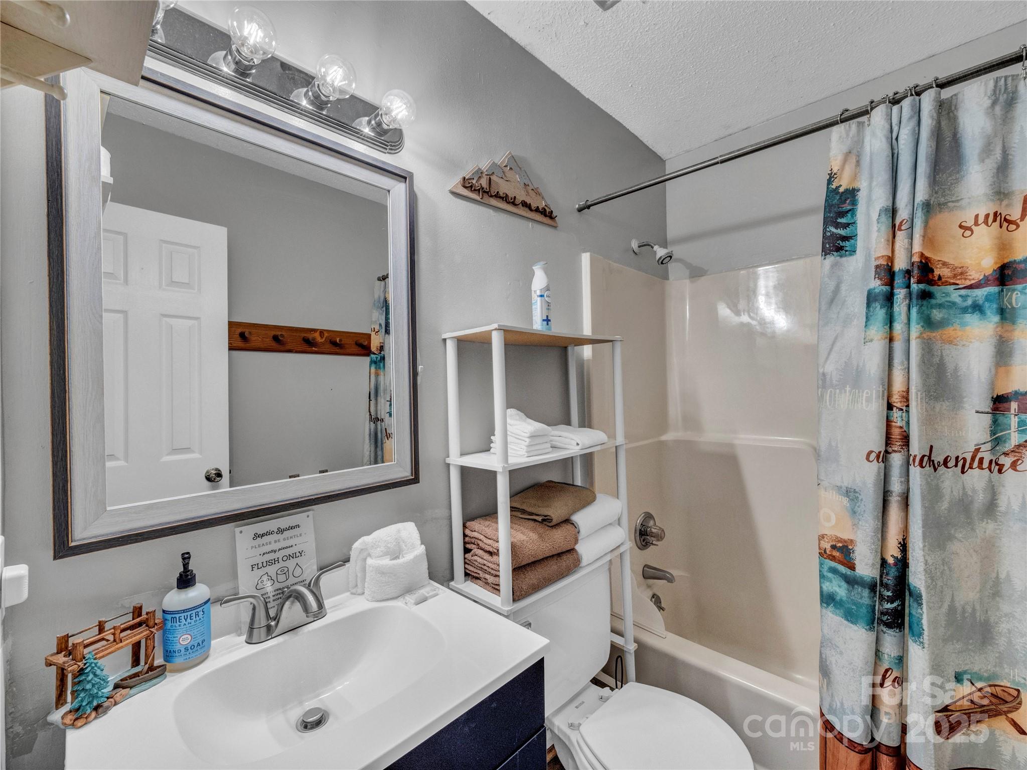 5349 Hickory Nut Gap Road Newland, NC 28657 - Photo 21 of 34 a bathroom with a sink toilet and shower
