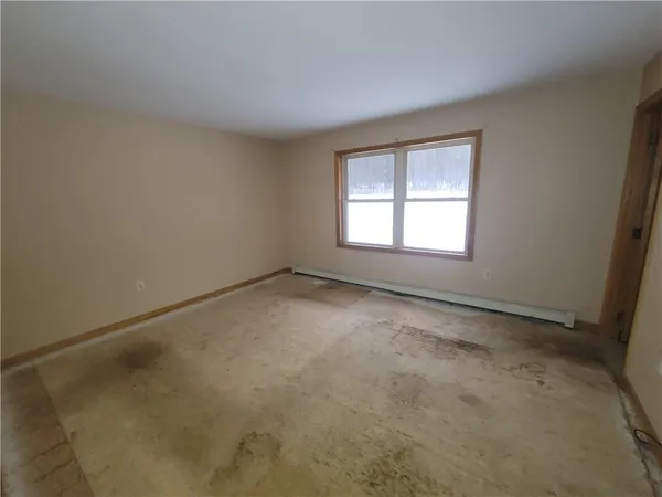 an empty room with a window