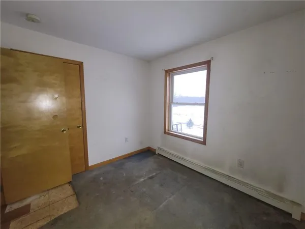 an empty room with a window