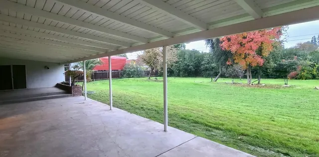 a backyard of a house