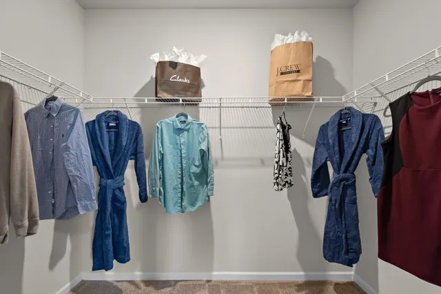 a close view of walk in closet