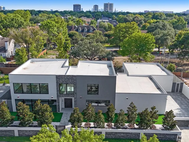 an aerial view of a house