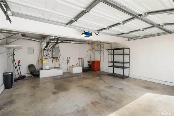 an aerial view of a house with a garden