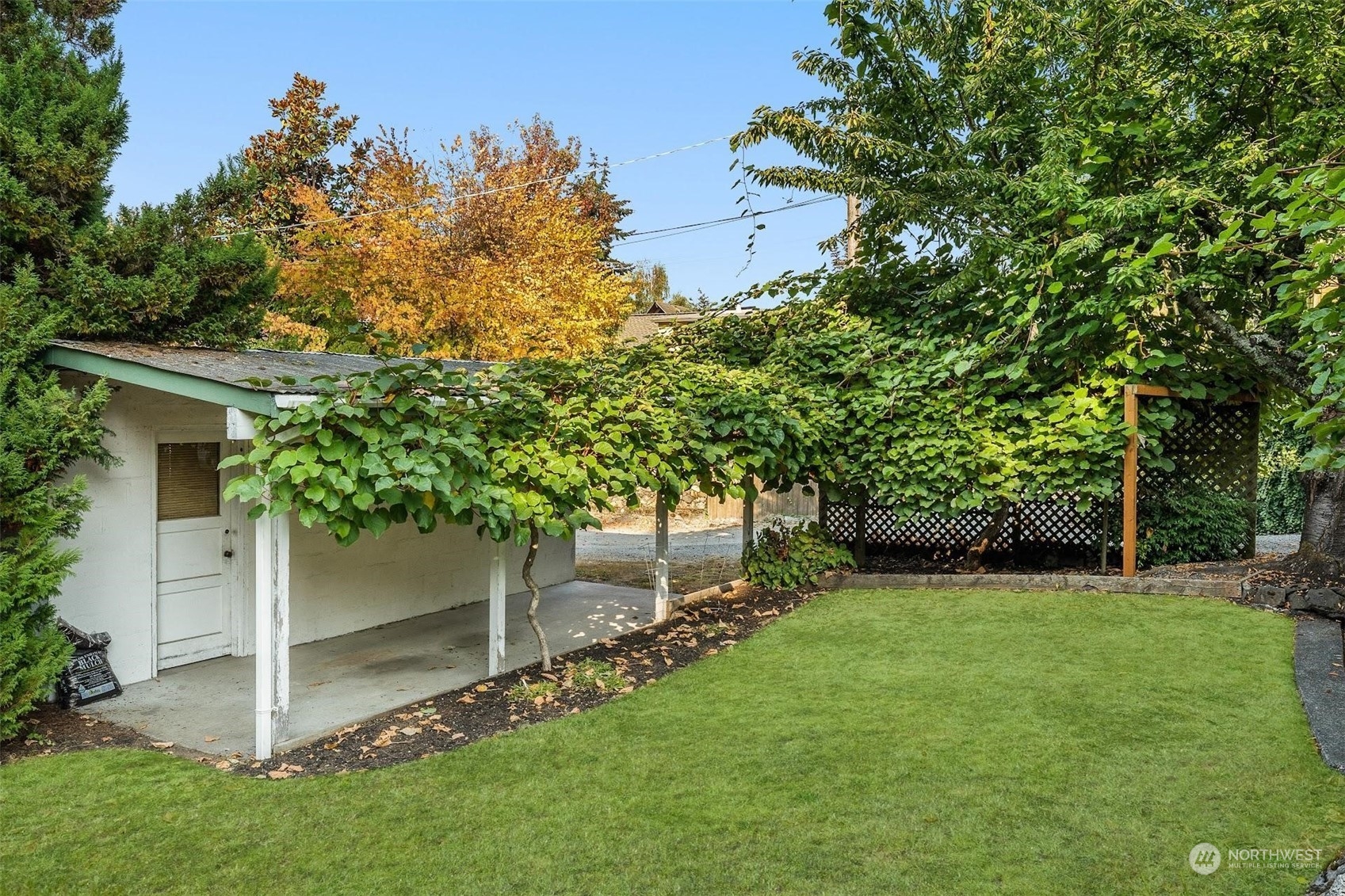 7518 Orin Court North Seattle, WA 98103 - Photo 12 of 40 a view of a backyard with a white house