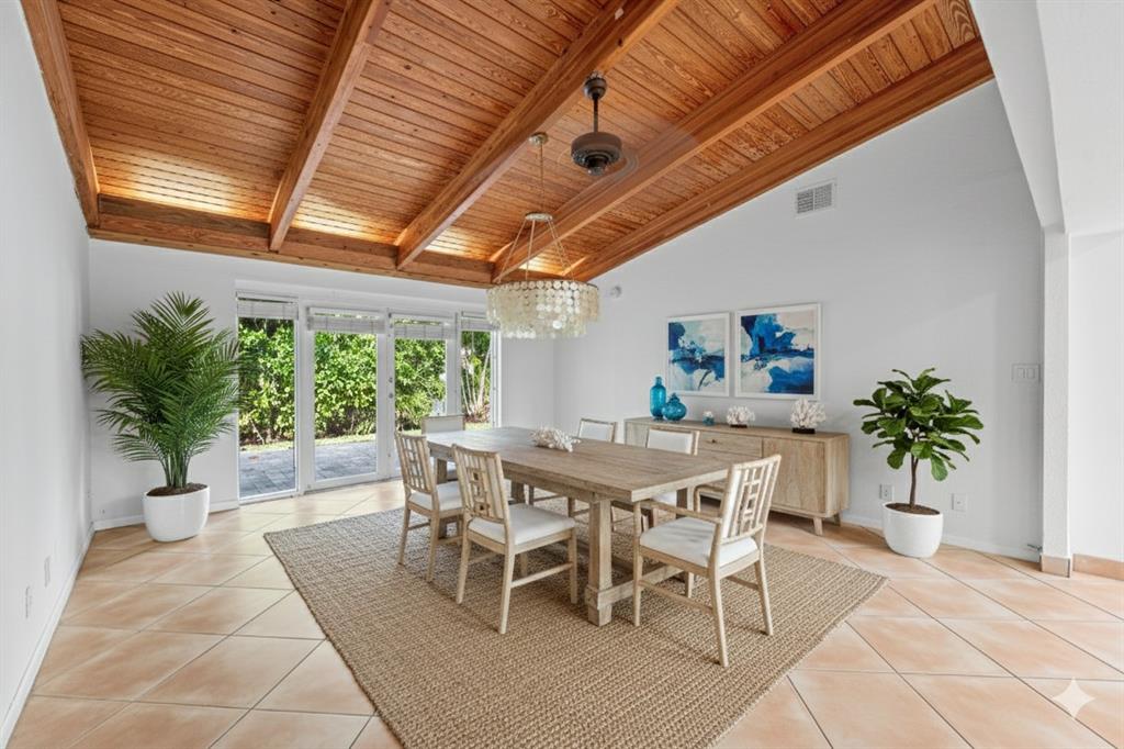 3203 Dover Road Pompano Beach, FL 33062 - Photo 14 of 54 a dining room with furniture and a garden
