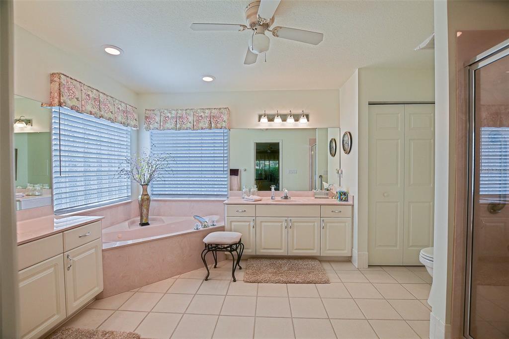 8850 Southeast 140th Place Road Summerfield, FL 34491 - Photo 39 of 98 a bathroom with a sink a mirror and a bathtub