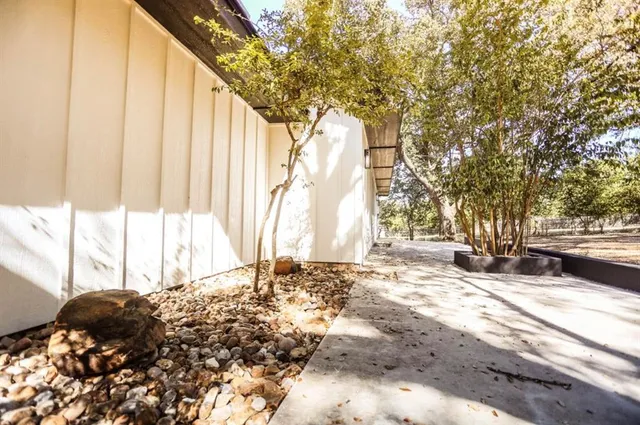 a view of yard with trees