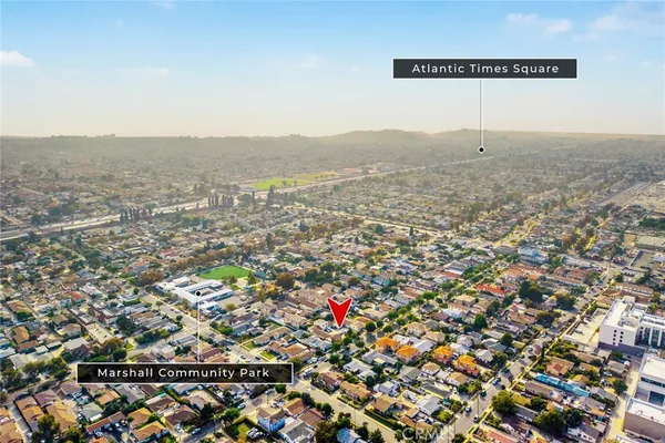 an aerial view of multiple house