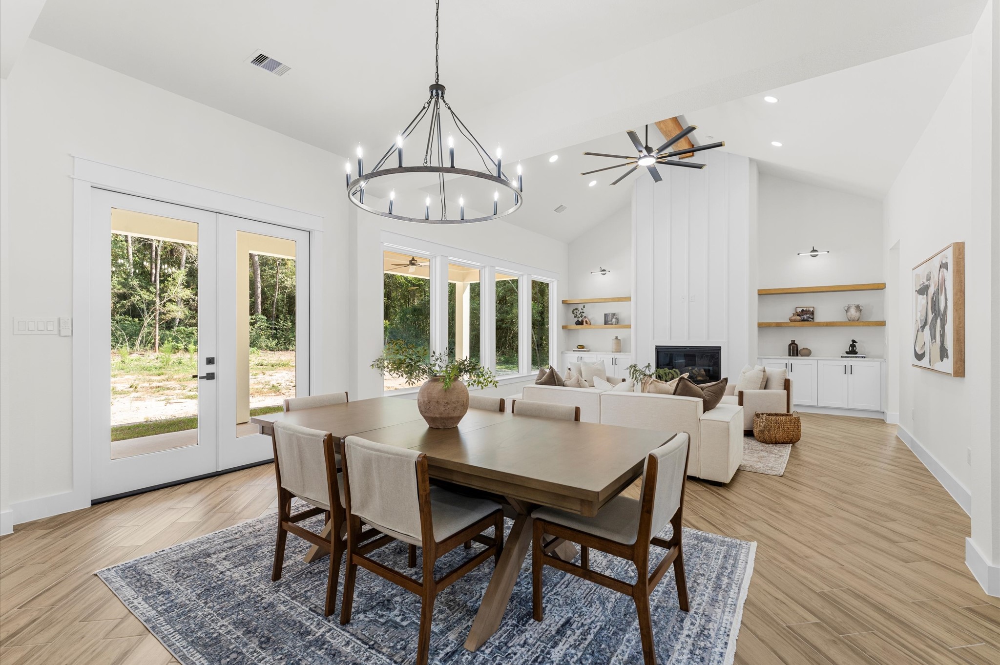 118 Ranger Road Huntsville, TX 77340 - Photo 13 of 49 a view of a dining room with furniture window and wooden floor