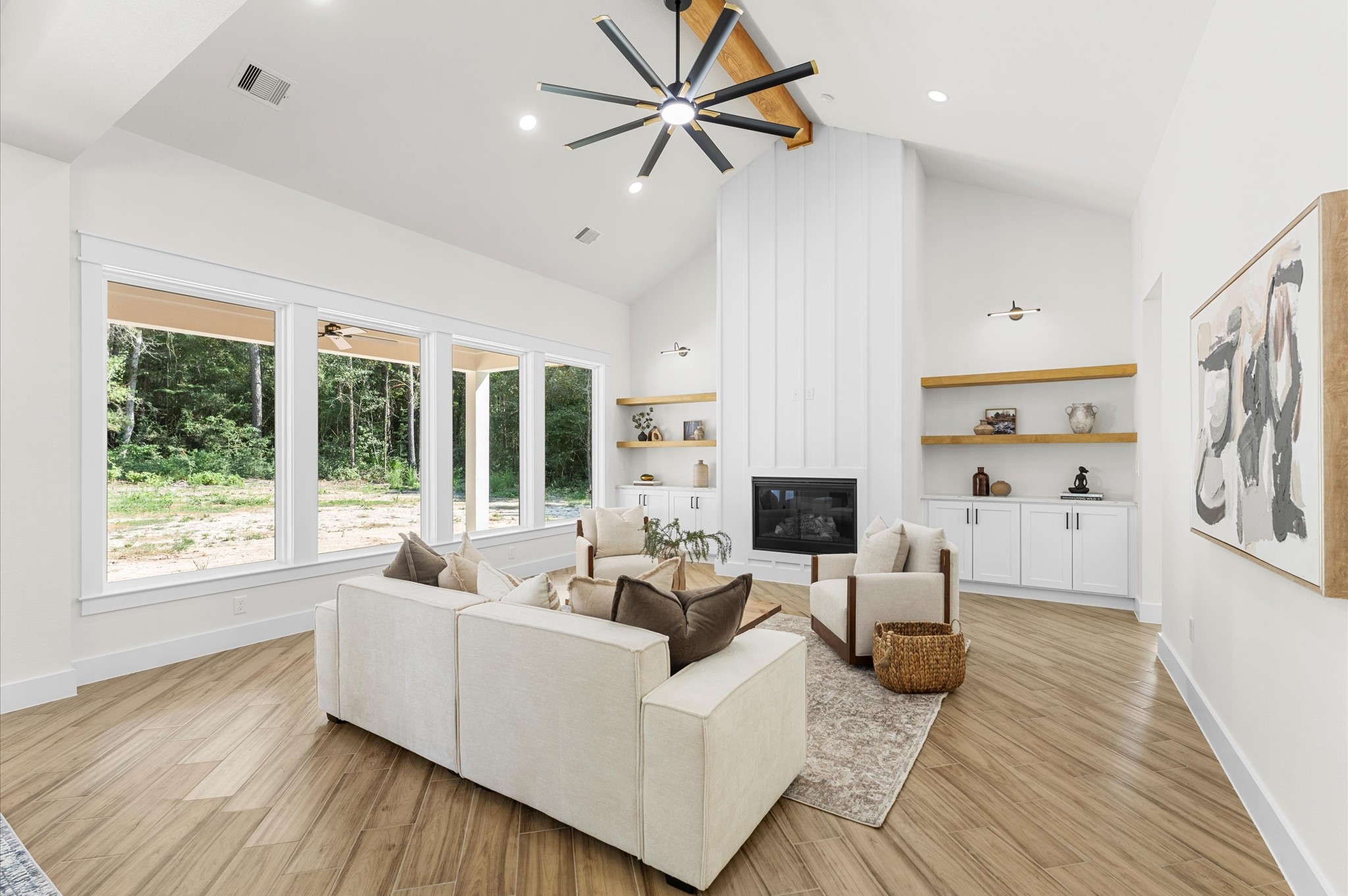 118 Ranger Road Huntsville, TX 77340 - Photo 7 of 49 a living room with furniture fireplace and flat screen tv