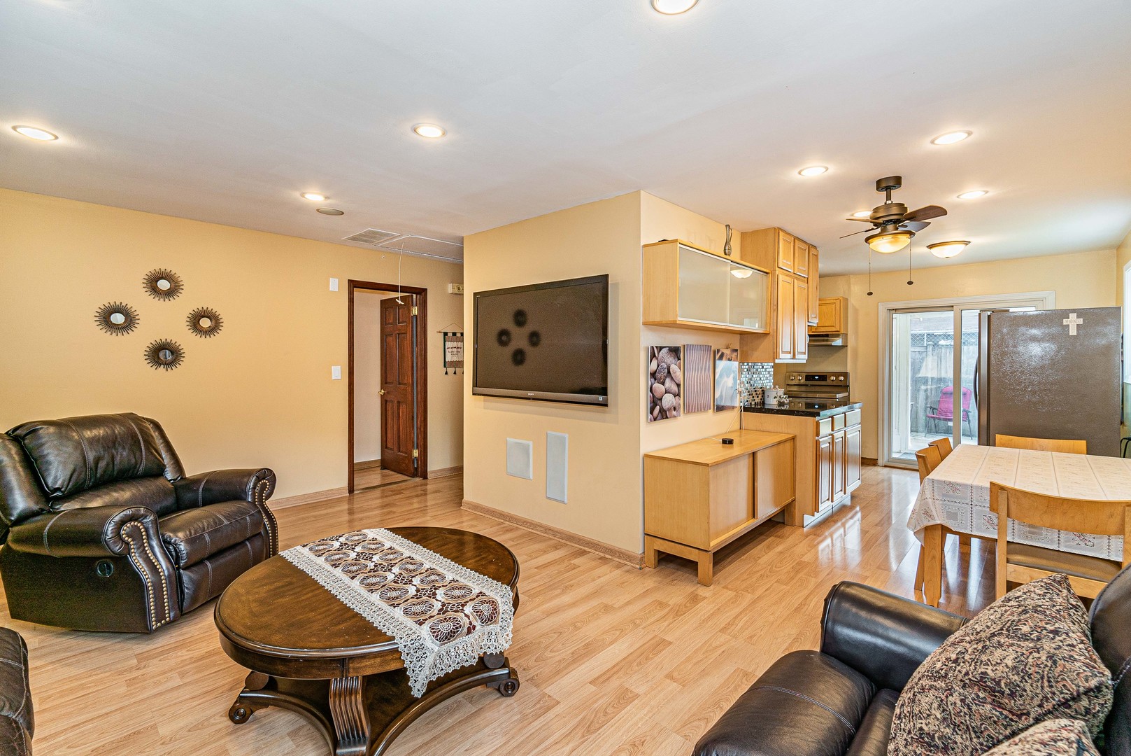 9415 Sumac Road, Unit A Des Plaines, IL 60016 - Photo 3 of 21 a living room with furniture and wooden floor