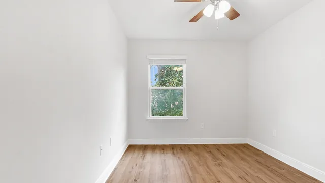 an empty room with a window