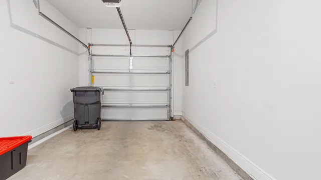 a storage room with empty racks