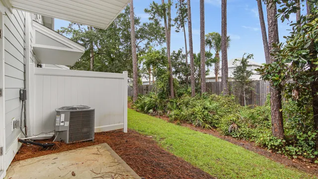 a view of a backyard with plants