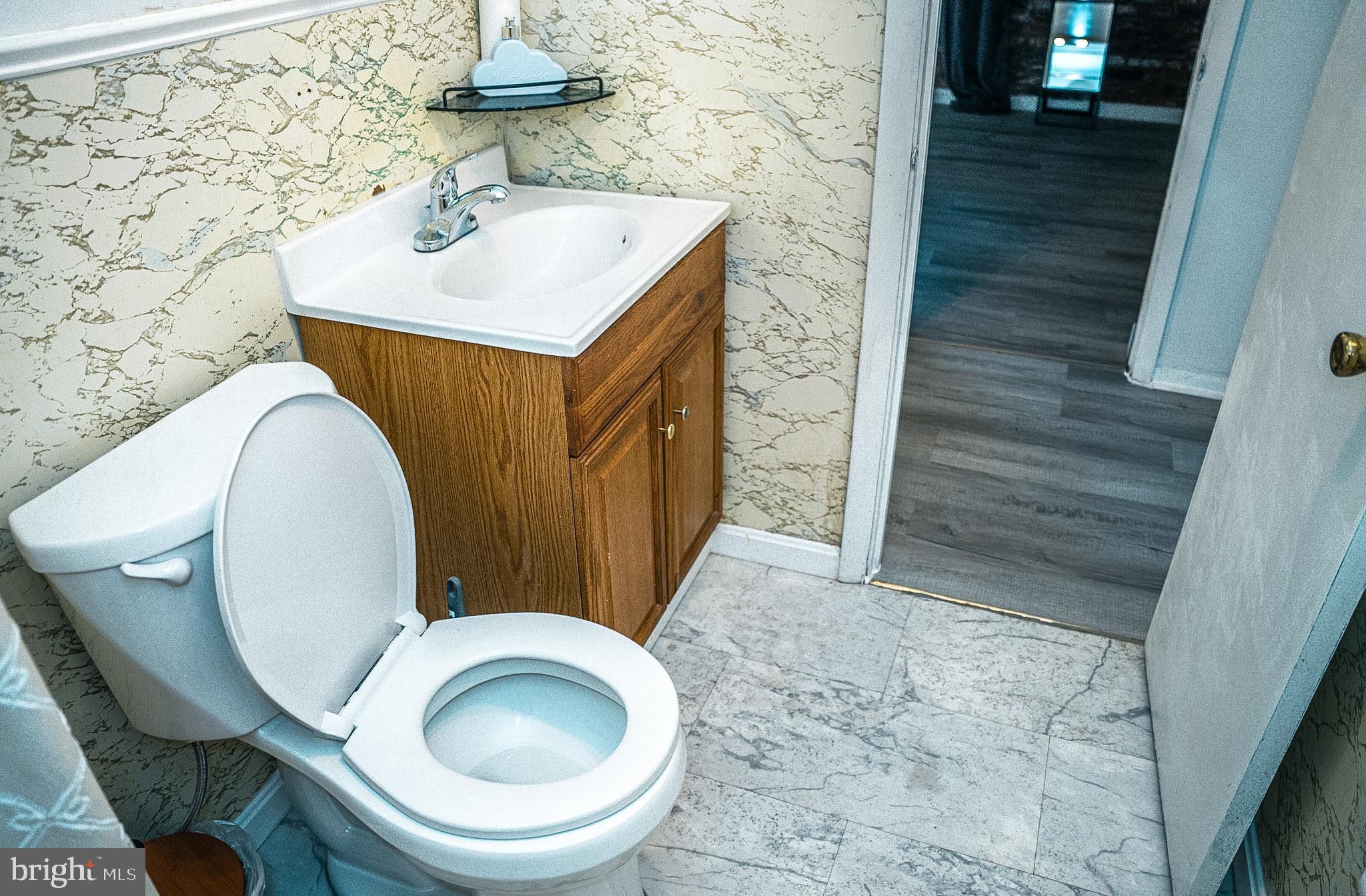 6304 Somerset Road Riverdale, MD 20737 - Photo 13 of 22 a bathroom with a sink a toilet and a mirror